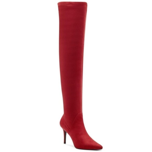 NWT! ($140) Jessica Simpson Sexy Red Boots Tall Over the knee boots heels, Sz 5 - Picture 8 of 10